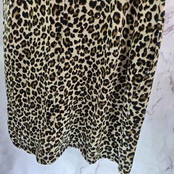 Anthropologie Dress Womens XS Brown Leopard Shift Puff Velvet Graham Spencer - Picture 7 of 9